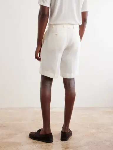 Anderson & Sheppard Straight-Leg Garment-Dyed Linen Shorts - Men | Thumbnail 4