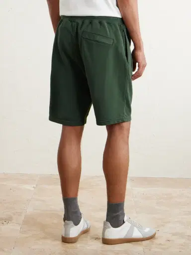 Stone Island Straight-Leg Garment-Dyed Organic Cotton-Fleece Drawstring Shorts - Men | Thumbnail 4 Stone Island Straight-Leg Garment-Dyed Organic Cotton-Fleece Drawstring Shorts - Men | Thumbnail 4