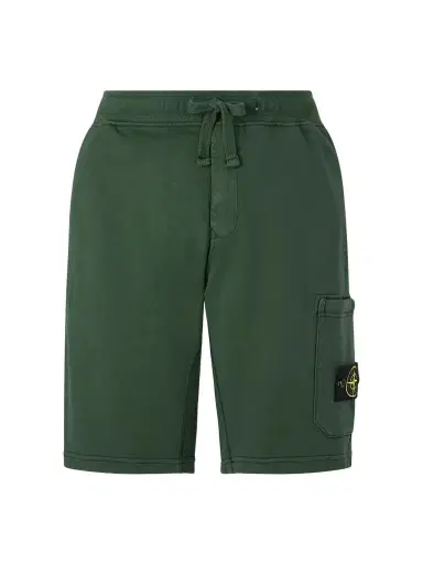 Stone Island Straight-Leg Garment-Dyed Organic Cotton-Fleece Drawstring Shorts - Men | Thumbnail 1 Stone Island Straight-Leg Garment-Dyed Organic Cotton-Fleece Drawstring Shorts - Men | Thumbnail 1