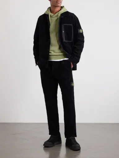 Stone Island Logo-Appliquéd Garment-Dyed Cotton-Fleece Hoodie - Men | Thumbnail 2 Stone Island Logo-Appliquéd Garment-Dyed Cotton-Fleece Hoodie - Men | Thumbnail 2