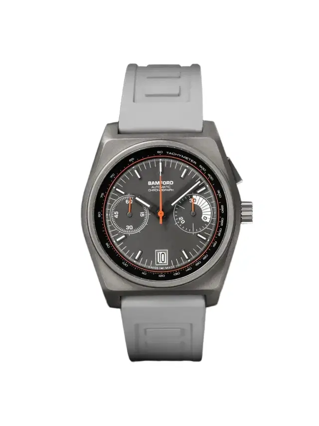 Bamford London B347 Automatic Chronograph 41.5mm Titanium and Rubber Watch, Ref. No. B3TIGRWH.B2RUGR - Men
