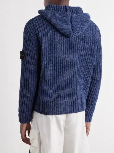 Stone Island Knitted Cotton-Chenille Zip-Up Hoodie - Men | Thumbnail 4 Stone Island Knitted Cotton-Chenille Zip-Up Hoodie - Men | Thumbnail 4