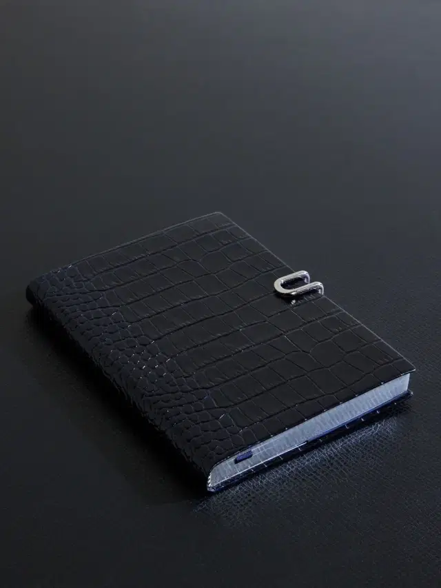 Smythson Soho Croc-Effect Leather Notebook - Men