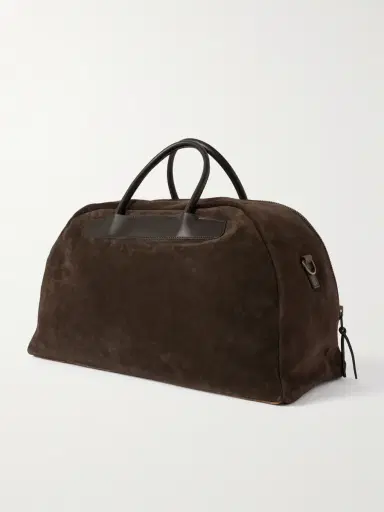 Bleu de Chauffe Leather-Trimmed Suede Weekend Bag - Men | Thumbnail 3