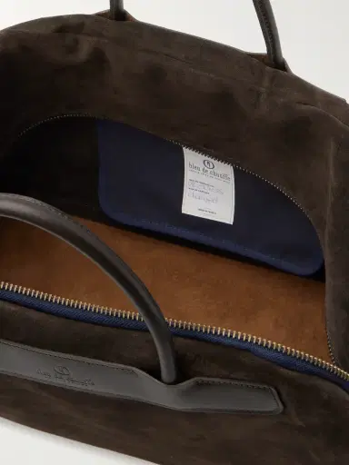 Bleu de Chauffe Leather-Trimmed Suede Weekend Bag - Men | Thumbnail 5