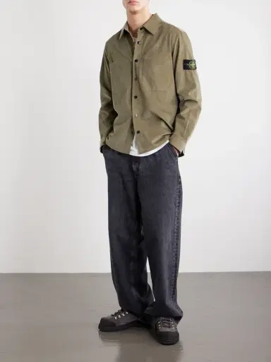 Stone Island Logo-Appliquéd Cotton Corduroy Shirt - Men | Thumbnail 2 Stone Island Logo-Appliquéd Cotton Corduroy Shirt - Men | Thumbnail 2