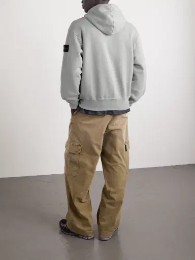 Stone Island Logo-Appliqued Cotton-Jersey Zip-Up Hoodie - Men | Thumbnail 4 Stone Island Logo-Appliqued Cotton-Jersey Zip-Up Hoodie - Men | Thumbnail 4