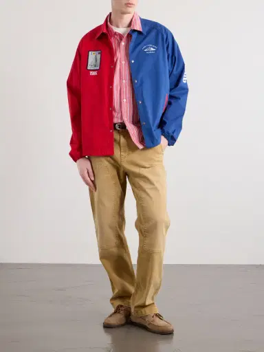 Aimé Leon Dore Logo-Print Colour-Block Cotton Overshirt - Men | Thumbnail 2 Aimé Leon Dore Logo-Print Colour-Block Cotton Overshirt - Men | Thumbnail 2