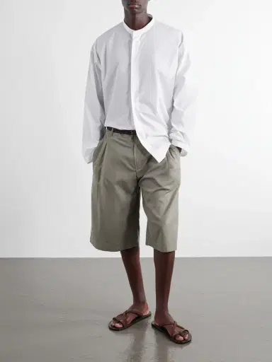 Studio Nicholson Grandad-Collar Cotton-Poplin Shirt - Men | Thumbnail 2 Studio Nicholson Grandad-Collar Cotton-Poplin Shirt - Men | Thumbnail 2