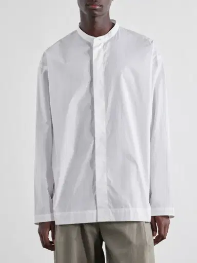 Studio Nicholson Grandad-Collar Cotton-Poplin Shirt - Men | Thumbnail 3 Studio Nicholson Grandad-Collar Cotton-Poplin Shirt - Men | Thumbnail 3
