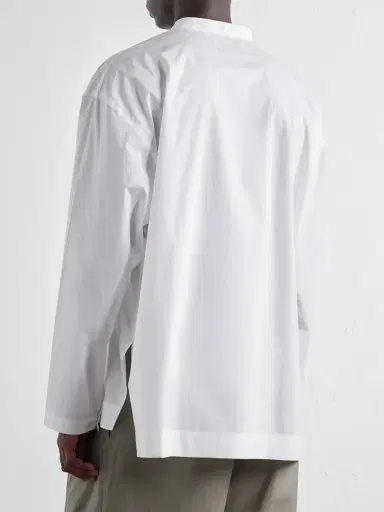 Studio Nicholson Grandad-Collar Cotton-Poplin Shirt - Men | Thumbnail 4 Studio Nicholson Grandad-Collar Cotton-Poplin Shirt - Men | Thumbnail 4
