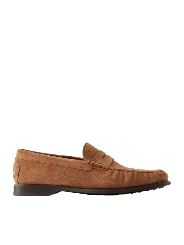 Tod's Gathered Suede Penny Loafers - Men