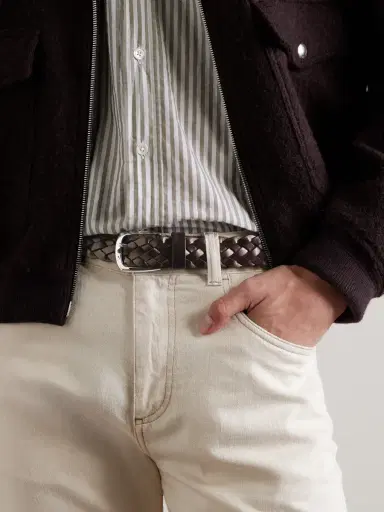 Anderson's 3cm Woven Leather Belt - Men | Thumbnail 3