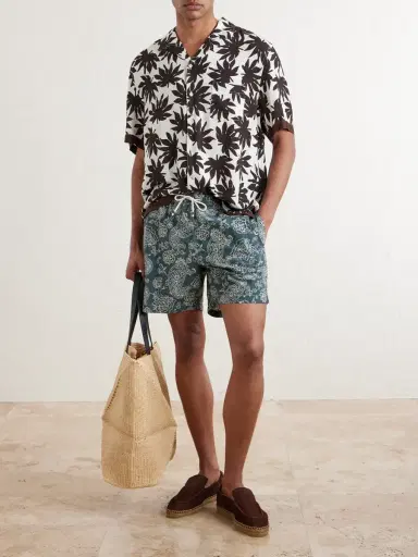 Onia Camp-Collar Printed Satin Shirt - Men | Thumbnail 2