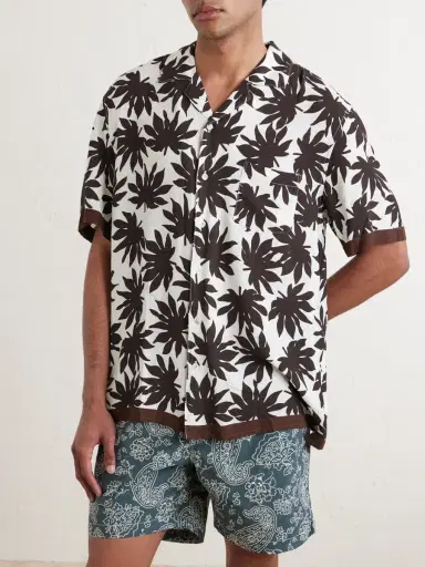 Onia Camp-Collar Printed Satin Shirt - Men | Thumbnail 3