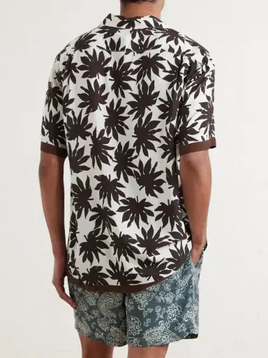 Onia Camp-Collar Printed Satin Shirt - Men | Thumbnail 4