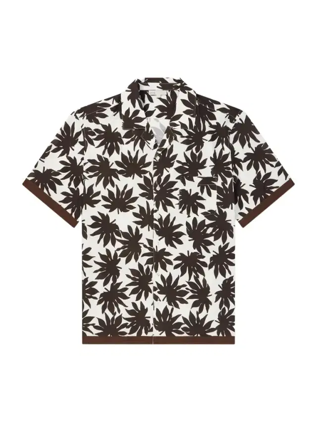 Onia Camp-Collar Printed Satin Shirt - Men