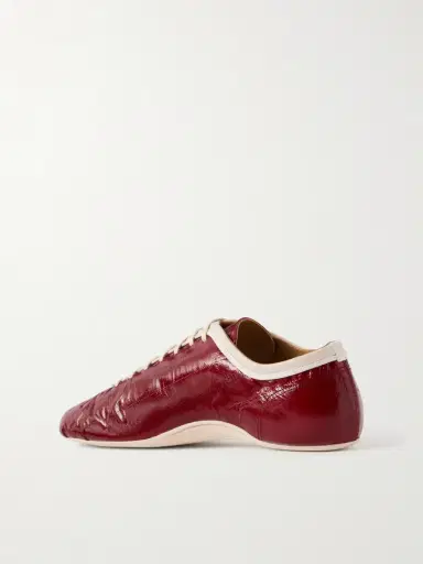 Dries Van Noten Glossed Leather Sneakers - Men | Thumbnail 4