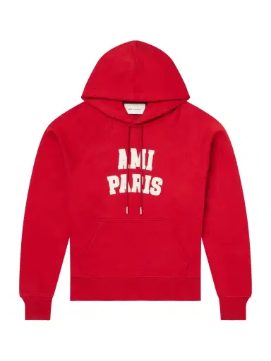 AMI PARIS Logo-Embroidered Organic Cotton-Fleece Hoodie - Men | Thumbnail 1 AMI PARIS Logo-Embroidered Organic Cotton-Fleece Hoodie - Men | Thumbnail 1
