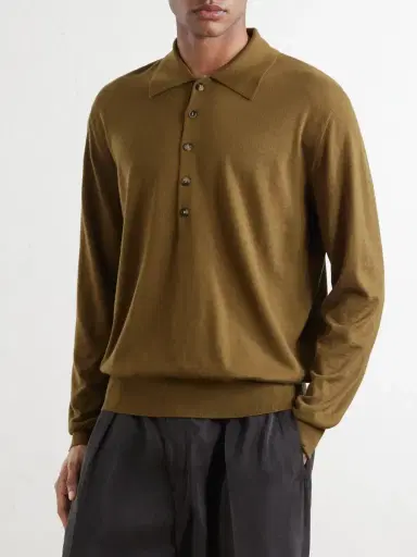 Dries Van Noten Muano Merino Wool Polo Shirt - Men | Thumbnail 3