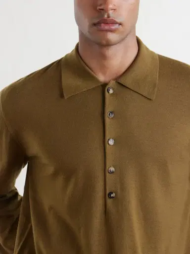 Dries Van Noten Muano Merino Wool Polo Shirt - Men | Thumbnail 5