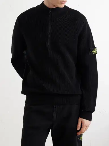 Stone Island Ribbed Cotton Zip-Up Sweater - Men | Thumbnail 3 Stone Island Ribbed Cotton Zip-Up Sweater - Men | Thumbnail 3