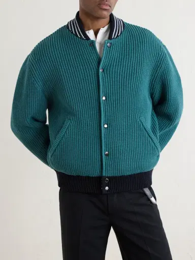 Aimé Leon Dore Reversible Knitted Cotton-Blend Bomber Jacket - Men | Thumbnail 3 Aimé Leon Dore Reversible Knitted Cotton-Blend Bomber Jacket - Men | Thumbnail 3