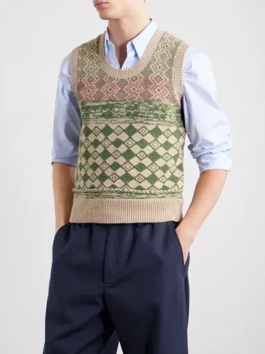 Dries Van Noten Mahoba Wool-Jacquard Sweater Vest - Men | Thumbnail 3