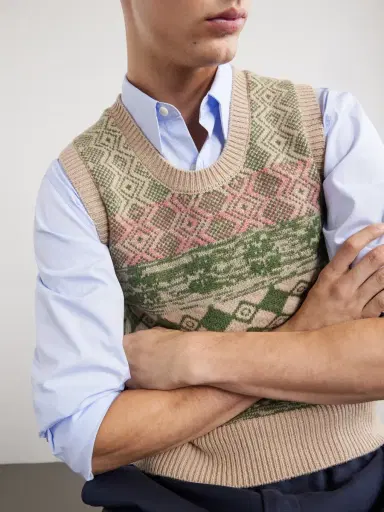 Dries Van Noten Mahoba Wool-Jacquard Sweater Vest - Men | Thumbnail 5