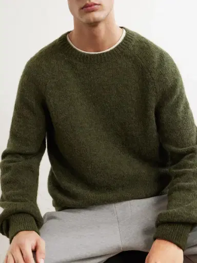 Dries Van Noten Brushed Alpaca-Blend Sweater - Men | Thumbnail 5