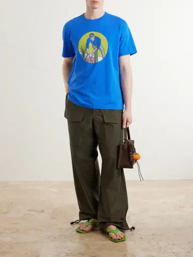 JW Anderson Gardener Logo-Embroidered Printed Cotton-Jersey T-Shirt - Men | Thumbnail 2 JW Anderson Gardener Logo-Embroidered Printed Cotton-Jersey T-Shirt - Men | Thumbnail 2