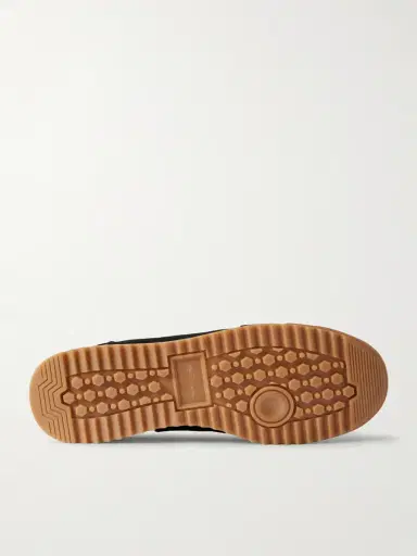 Kiton Logo-Embroidered Suede-Trimmed Stretch-Knit Sneakers - Men | Thumbnail 3