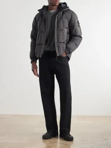 Stone Island Logo-Appliquéd Padded Quilted Garment-Dyed Shell Down Jacket - Men | Thumbnail 2 Stone Island Logo-Appliquéd Padded Quilted Garment-Dyed Shell Down Jacket - Men | Thumbnail 2