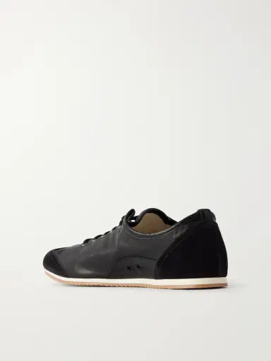 Lemaire Gummy Grip Suede-Trimmed Leather Sneakers - Men | Thumbnail 4