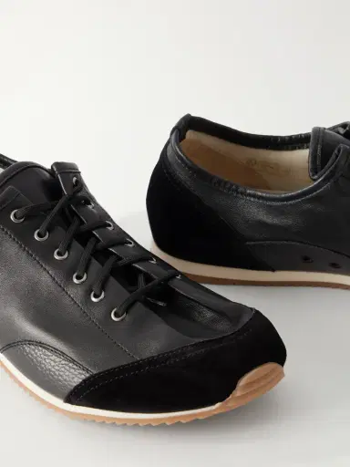 Lemaire Gummy Grip Suede-Trimmed Leather Sneakers - Men | Thumbnail 5