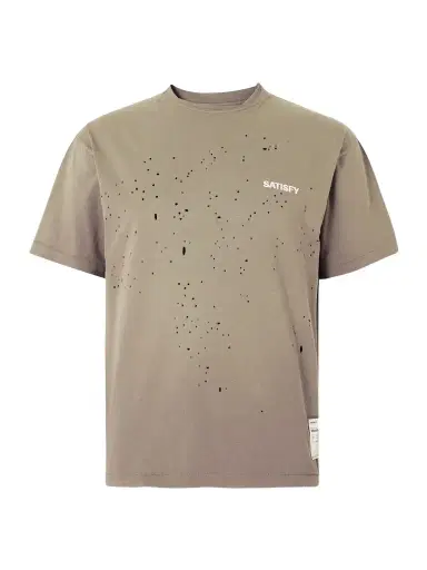Satisfy Logo-Print Distressed MothTech™ Organic Cotton-Jersey T-Shirt - Men | Thumbnail 1 Satisfy Logo-Print Distressed MothTech™ Organic Cotton-Jersey T-Shirt - Men | Thumbnail 1