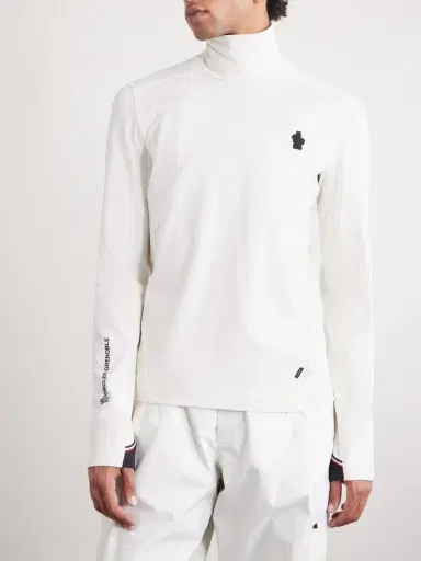 Moncler Grenoble Slim-Fit Logo-Appliquéd Polartec® Power Grid™ Base Layer - Men | Thumbnail 3 Moncler Grenoble Slim-Fit Logo-Appliquéd Polartec® Power Grid™ Base Layer - Men | Thumbnail 3