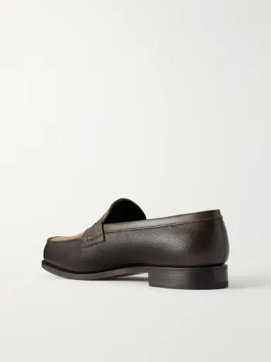 J.M. Weston 180 Leather-Trimmed Suede Penny Loafers - Men | Thumbnail 4 J.M. Weston 180 Leather-Trimmed Suede Penny Loafers - Men | Thumbnail 4