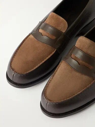 J.M. Weston 180 Leather-Trimmed Suede Penny Loafers - Men | Thumbnail 5 J.M. Weston 180 Leather-Trimmed Suede Penny Loafers - Men | Thumbnail 5