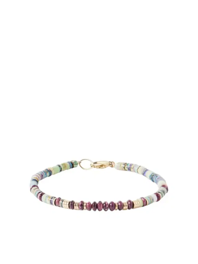 Peyote Bird Cadiz 14-Karat Gold, Opal and Oyster Shell Beaded Bracelet - Men