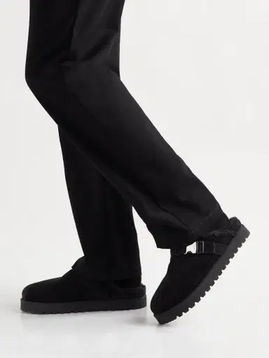 Moncler Mon Faux Shearling-Lined Suede Clogs - Men | Thumbnail 3