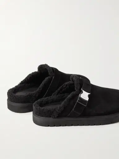 Moncler Mon Faux Shearling-Lined Suede Clogs - Men | Thumbnail 5