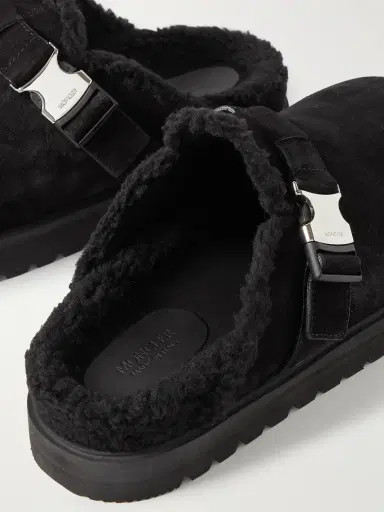 Moncler Mon Faux Shearling-Lined Suede Clogs - Men | Thumbnail 6