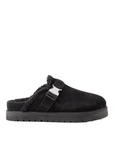 Moncler Mon Faux Shearling-Lined Suede Clogs - Men | Thumbnail 1