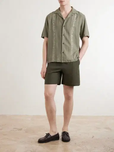 Aimé Leon Dore Embroidered Linen-Blend Shirt - Men | Thumbnail 2