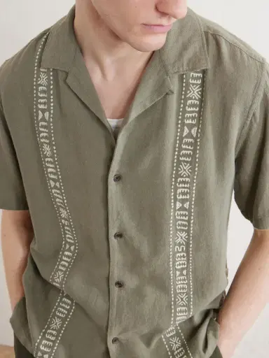 Aimé Leon Dore Embroidered Linen-Blend Shirt - Men | Thumbnail 4