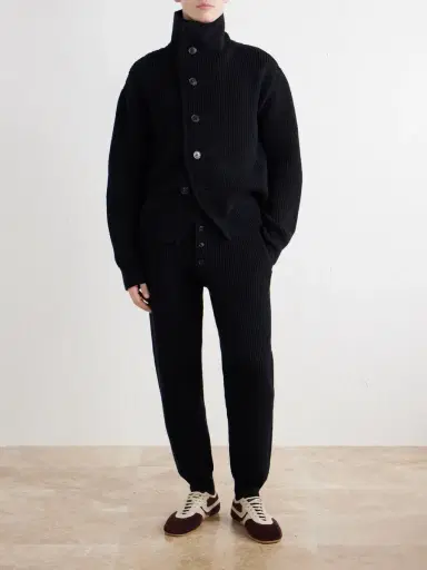 Dries Van Noten Meru Tapered Ribbed Wool Sweatpants - Men | Thumbnail 2