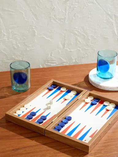 The Conran Shop Milos Wood and Leather Travel Backgammon Set - Men | Thumbnail 2