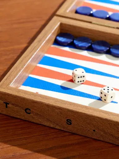 The Conran Shop Milos Wood and Leather Travel Backgammon Set - Men | Thumbnail 3