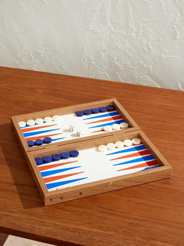 The Conran Shop Milos Wood and Leather Travel Backgammon Set - Men